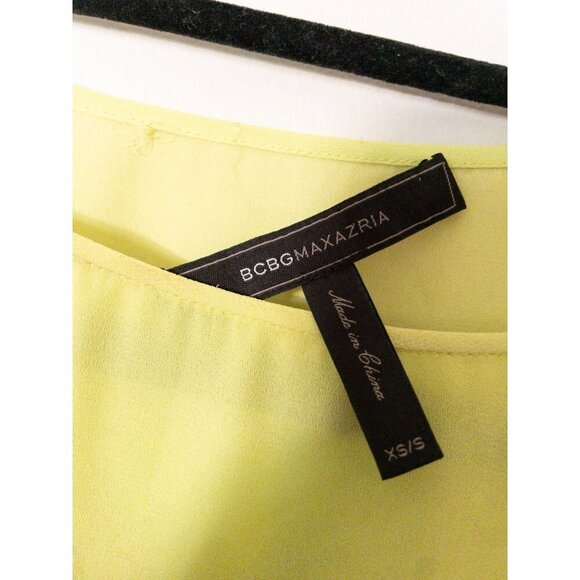 BCBG Maxazria Floral Print Yellow Tunic Dress XS/S Lightweight Lined - Picture 4 of 10